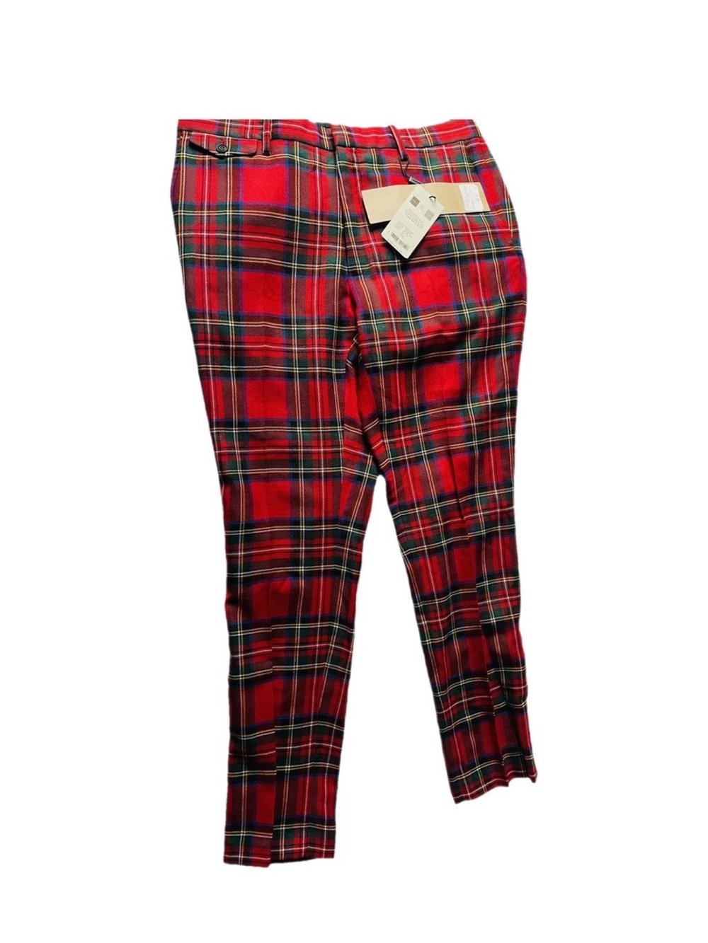 Burberry Red Tartan Plaid Chinos